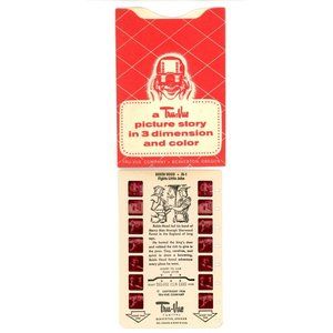 Vintage Tru Vue Tru-Vue Film Card Robin Hood‎ Fights Little John M-1 3D 3-D